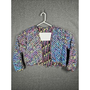 Vtg 80s 90s Textured Reversable Jacket  Abstract Geometric Festival (No Size Tag